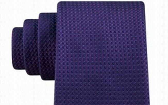 Gravata geométrica Kenneth Cole Reaction masculina, alta, baixa, justa, roxa, tamanho regular