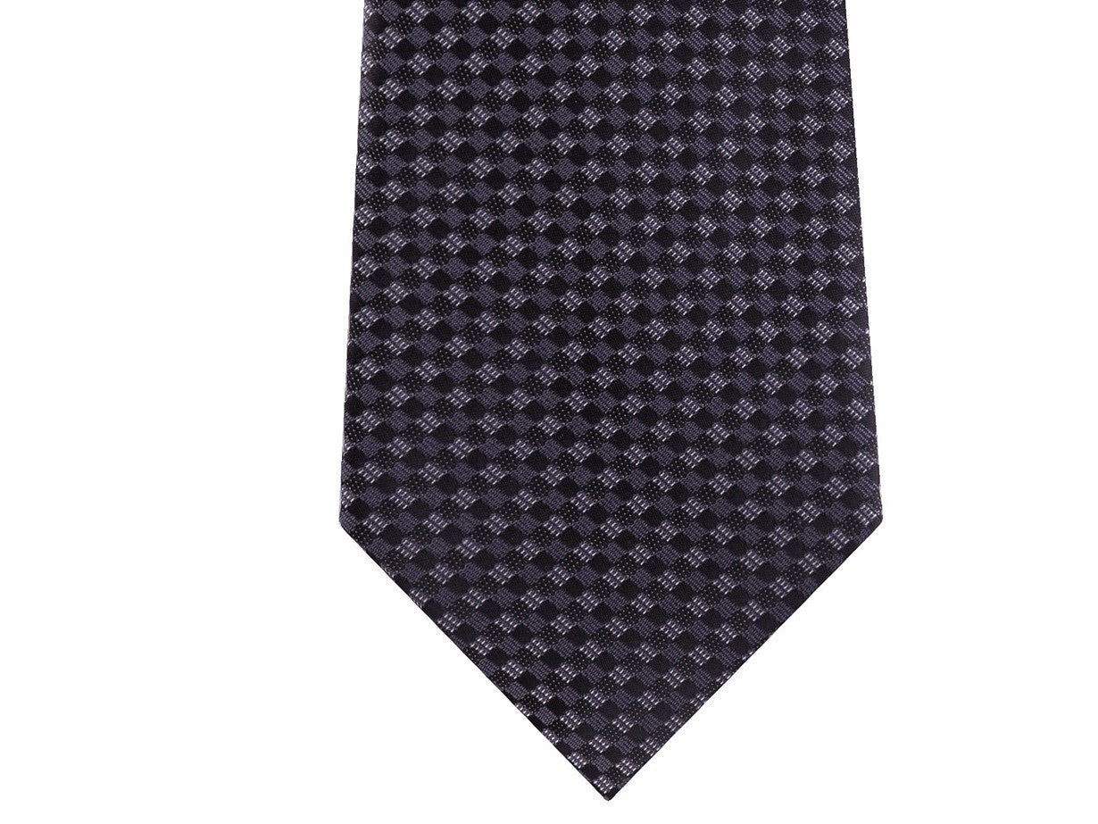 Gravata Slim Masculina Kenneth Cole Reaction Micro Checkerboard Preta Tamanho Regular