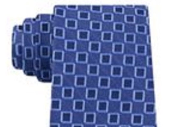 Gravata Geo Slim Outline Masculina Kenneth Cole Reaction Azul Tamanho Regular