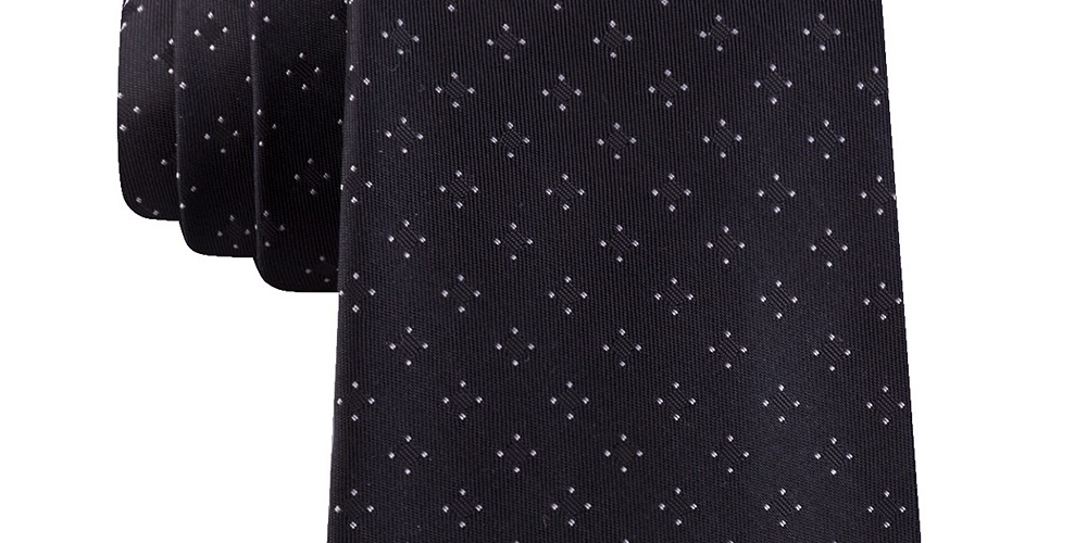 Gravata Geométrica Quadrada Aberta Masculina Kenneth Cole Reaction Preta Tamanho Regular