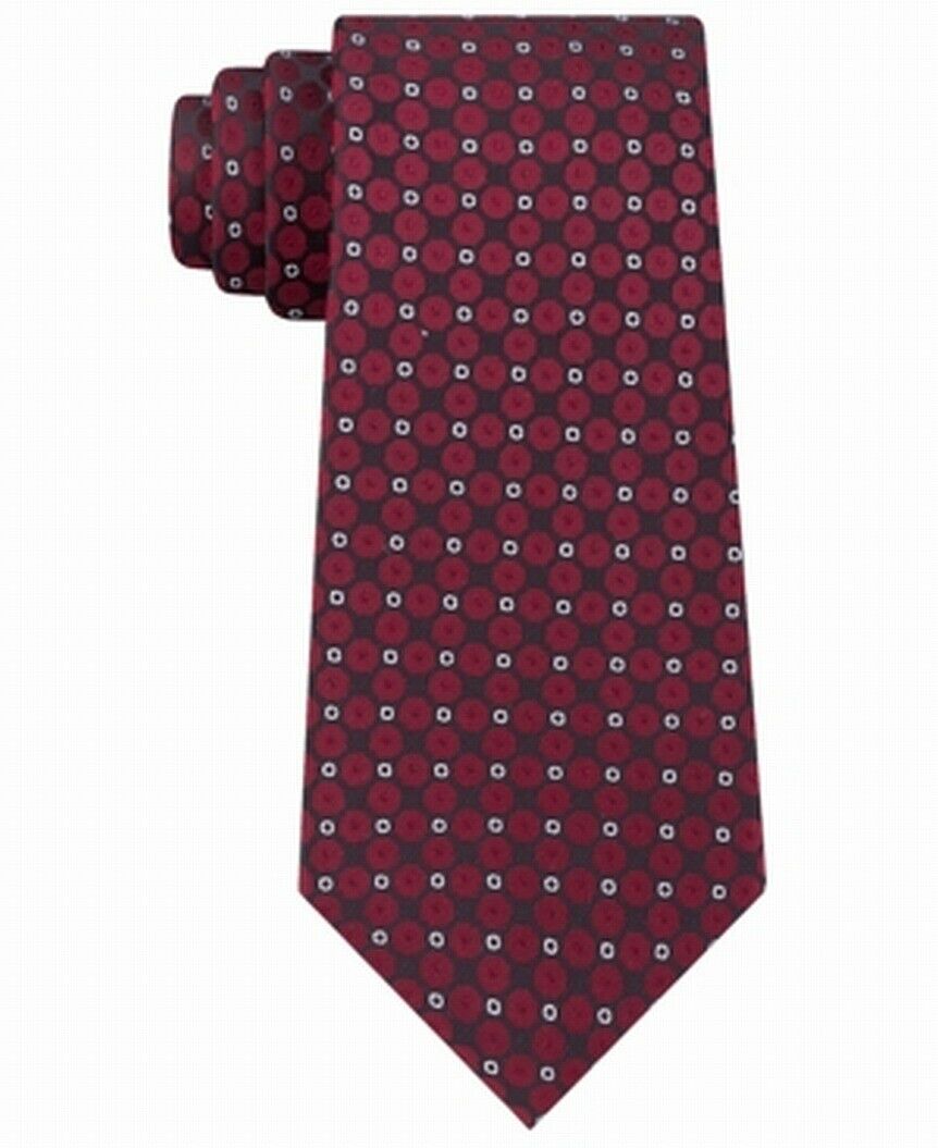 Gravata masculina Kenneth Cole Reaction Mosaic Slim Geo vermelha tamanho regular