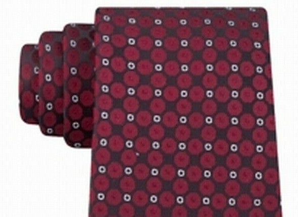 Gravata masculina Kenneth Cole Reaction Mosaic Slim Geo vermelha tamanho regular