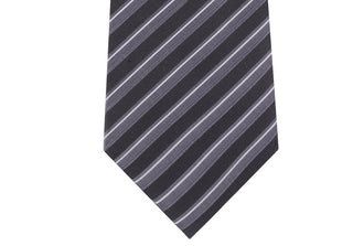 Gravata Slim Listrada Masculina Kenneth Cole Reaction Preta Tamanho Regular