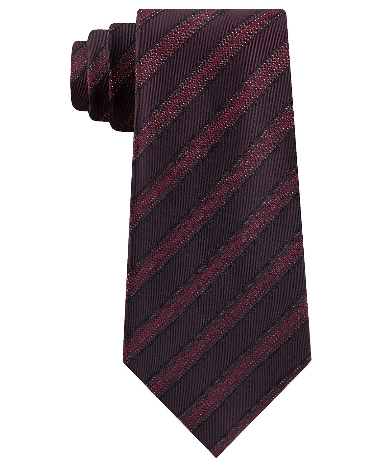 Gravata Masculina Kenneth Cole Reaction Slim Metallic Dot Stripe Vermelha Tamanho Regular