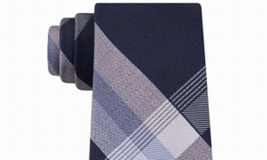Gravata xadrez fina Parkway masculina Kenneth Cole Reaction preta tamanho regular