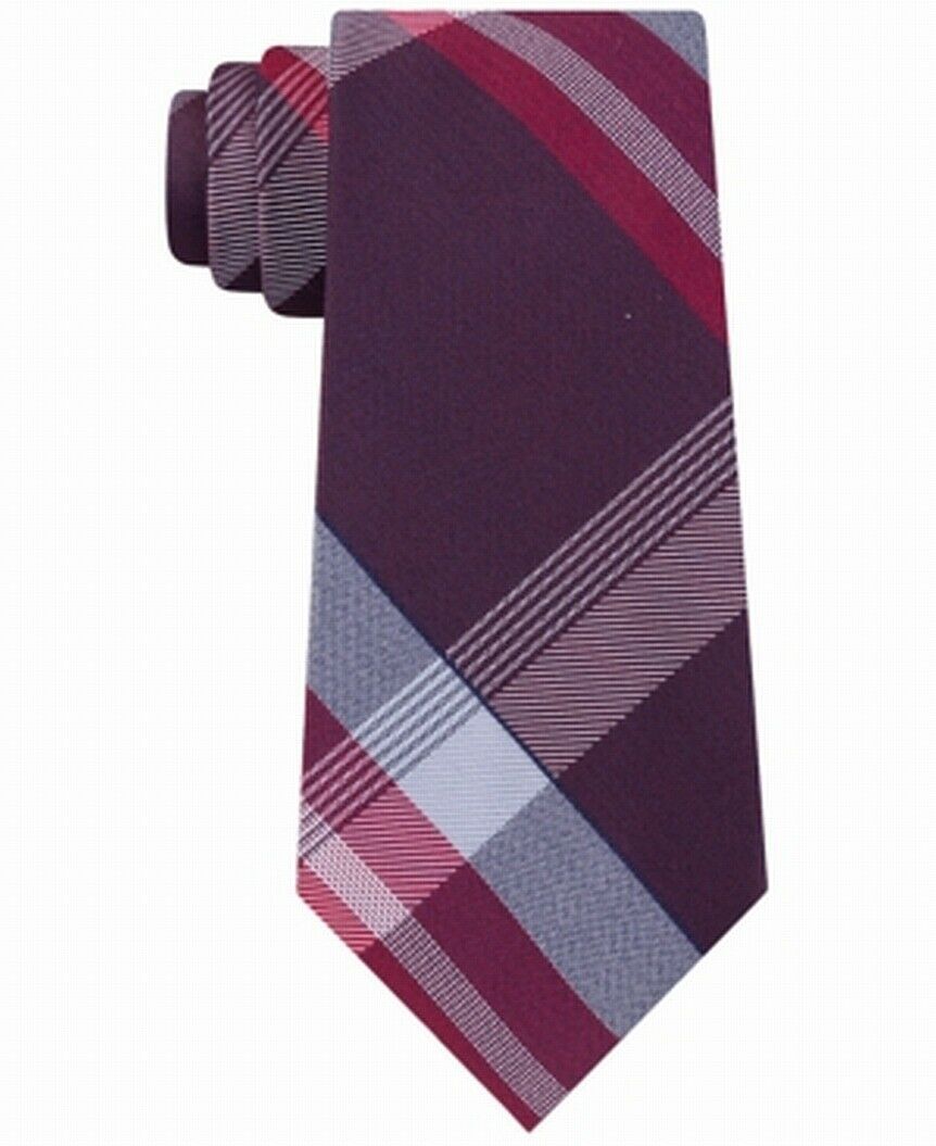 Gravata xadrez fina Parkway masculina Kenneth Cole Reaction vermelha tamanho regular