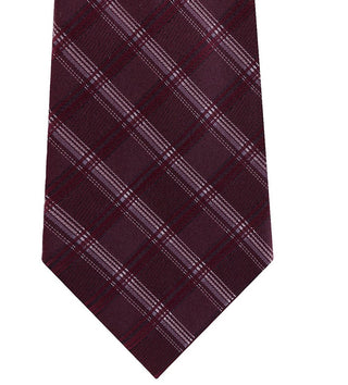 Gravata xadrez Adam Slim Kenneth Cole Reaction masculina vermelha escura tamanho regular