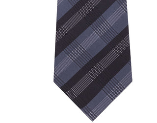 Gravata xadrez slim masculina Kenneth Cole Reaction, preta, tamanho regular