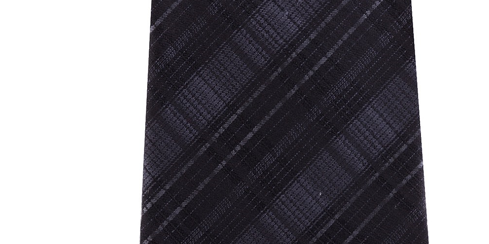 Gravata xadrez iridescente Kenneth Cole Reaction masculina, preta, tamanho regular