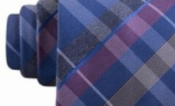 Gravata xadrez slim crossline masculina Kenneth Cole Reaction azul tamanho único