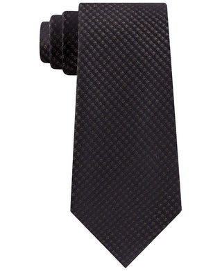 Gravata Kenneth Cole Reaction Slim Fine Metallic Grid Masculina Preta Tamanho Regular