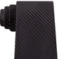Gravata Kenneth Cole Reaction Slim Fine Metallic Grid Masculina Preta Tamanho Regular