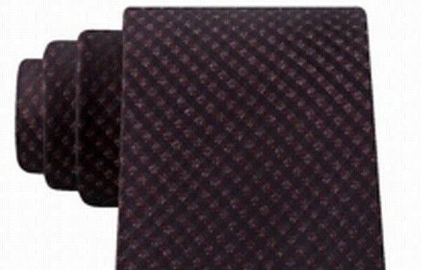 Gravata Kenneth Cole Reaction Slim Fine Metallic Grid Masculina Vermelha Tamanho Regular