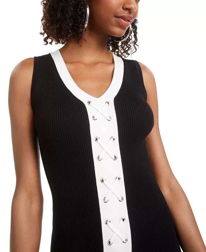 Vestido justo com cadarço Planet Gold Juniors, preto, tamanho XX-S