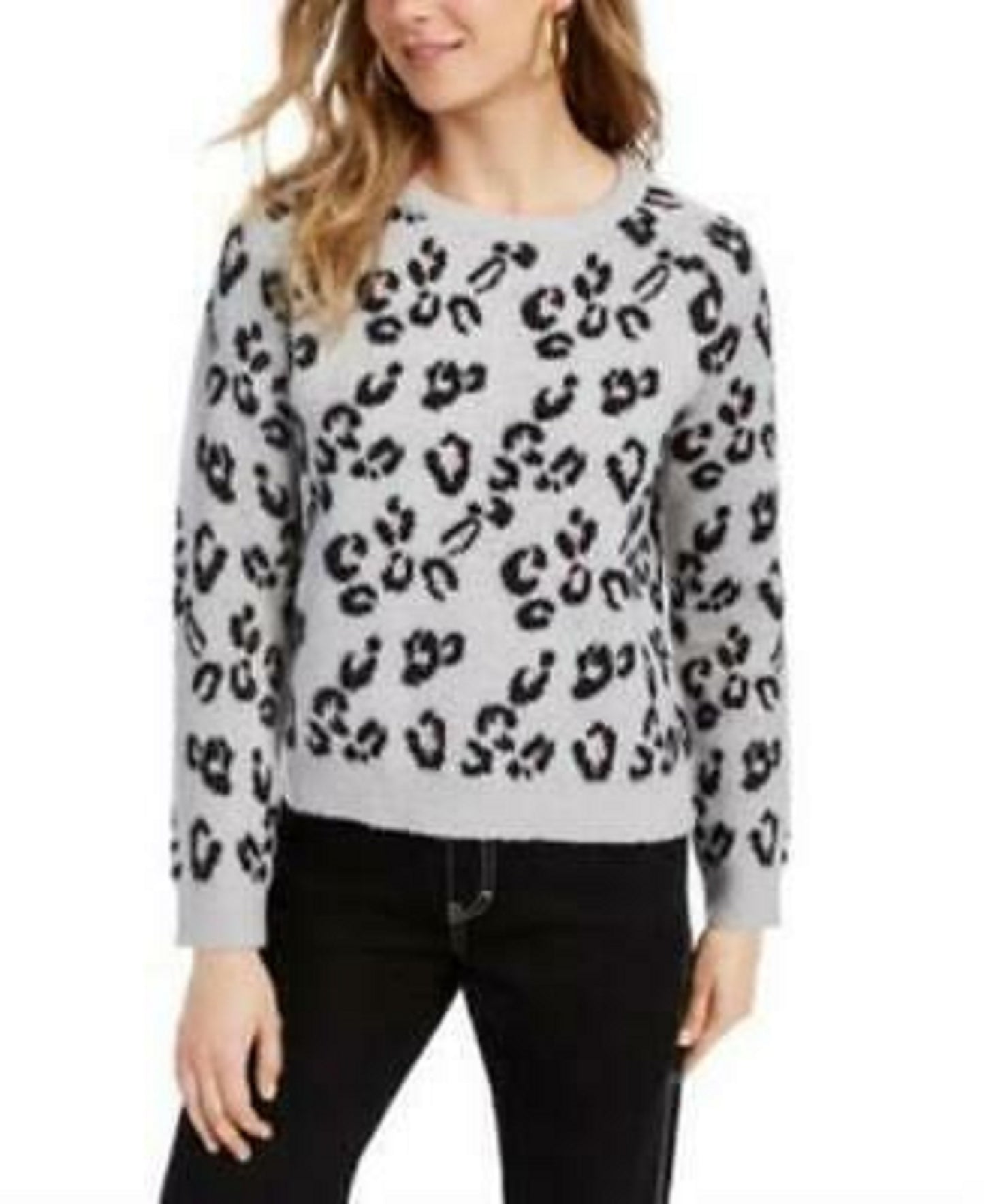 Suéter feminino com estampa animal Planet Gold, cinza, tamanho X-S