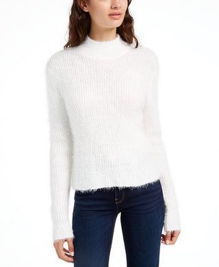 Suéter de gola alta Planet Gold Juniors Eyelash, branco, tamanho médio