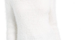 Suéter de gola alta Planet Gold Juniors Eyelash, branco, tamanho médio