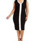 Vestido justo com cadarço e tamanho grande feminino Planet Gold, preto, tamanho 1X