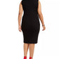 Vestido justo com cadarço e tamanho grande feminino Planet Gold, preto, tamanho 1X