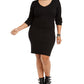 Vestido justo feminino Planet Gold Plus Size com amarração nas costas, preto, tamanho extra grande