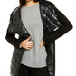 Jaqueta Puffer Assimétrica Feminina Calvin Klein Mix-Media Preta Tamanho Grande