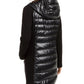 Jaqueta Puffer Assimétrica Feminina Calvin Klein Mix-Media Preta Tamanho Médio