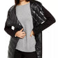 Jaqueta Puffer Assimétrica Feminina Calvin Klein Mix-Media Preta Tamanho Médio