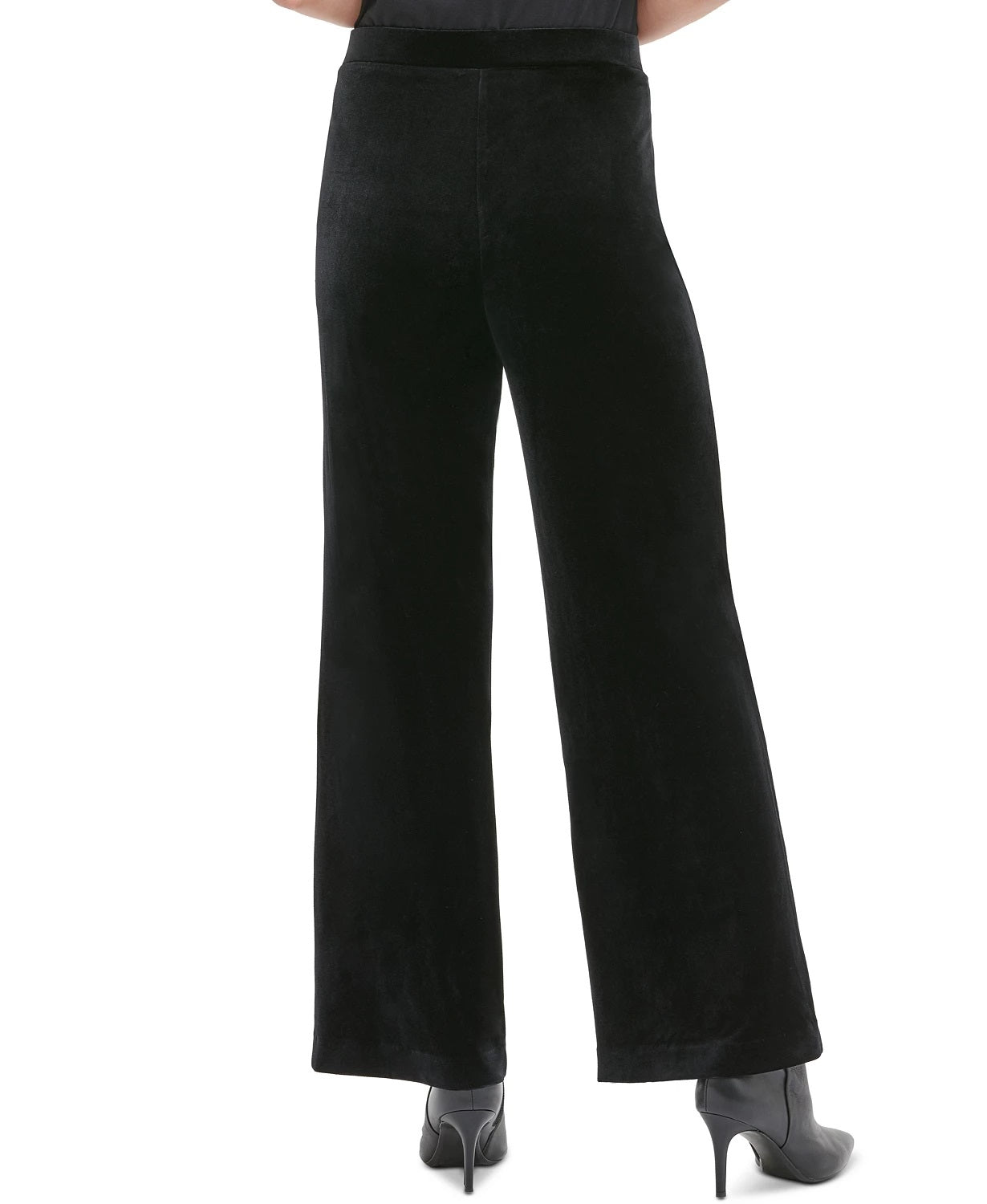 Calça Calvin Klein Feminina Veludo Perna Larga Preta Tamanho Médio