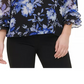 Blusa Calvin Klein Feminina Estampada Manga Babados Azul Brilhante Tamanho Grande