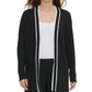 Cardigan Calvin Klein Feminino com Debrum e Frente Aberta, Preto, Tamanho X-G