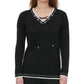 Suéter Calvin Klein Feminino com Cadarço Preto Tamanho P