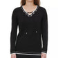 Suéter Calvin Klein Feminino com Cadarço Preto Tamanho Grande