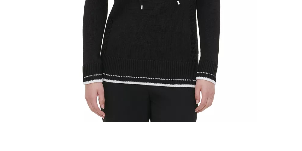 Suéter Calvin Klein Feminino com Cadarço Preto Tamanho Grande