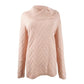 Suéter Calvin Klein Feminino com Gola Alta e Ponto Chevron Rosa Tamanho Extra Grande