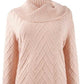 Suéter Calvin Klein Feminino com Gola Alta e Ponto Chevron Rosa Tamanho Extra Grande