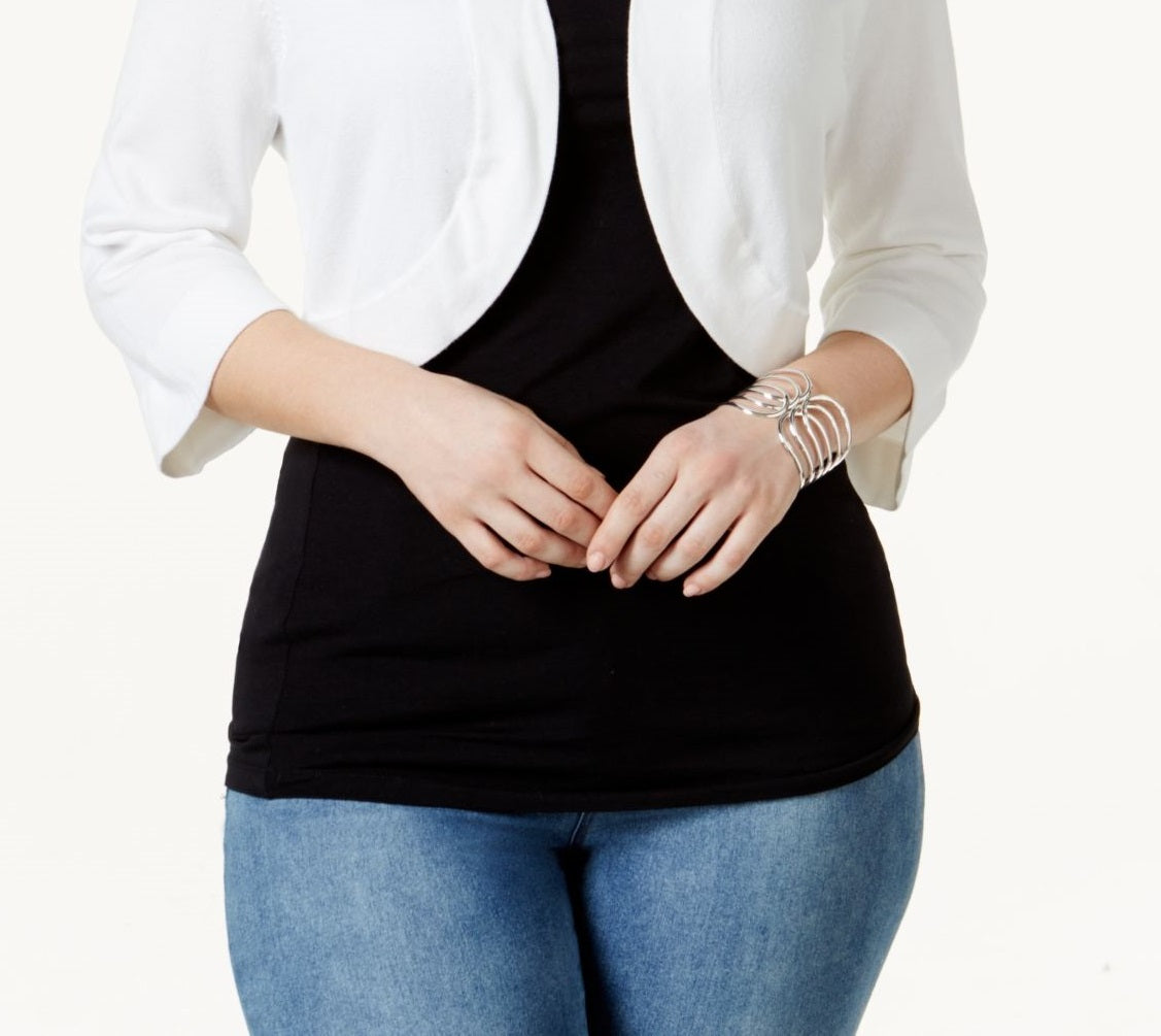 Cardigan Bolero Feminino Jessica Howard Branco Tamanho P