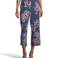 Calça curta feminina John Paul Richard com estampa floral e bolinhas, azul, tamanho extra grande