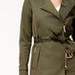 Jaqueta feminina Michael Kors com zíper frontal, verde, tamanho pequeno