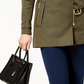 Jaqueta feminina Michael Kors com zíper frontal, verde, tamanho pequeno