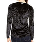 Top de veludo Panne feminino Michael Kors, preto, tamanho pequeno