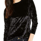 Top de veludo Panne feminino Michael Kors, preto, tamanho pequeno