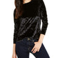 Top de veludo Panne feminino Michael Kors, preto, tamanho pequeno