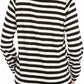 Blusa listrada feminina Michael Kors de manga comprida, dourada e branca, tamanho médio