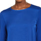 Blusa feminina Michael Kors azul de manga comprida e gola redonda, tamanho: M, azul, tamanho médio