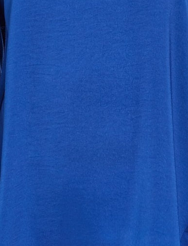 Blusa feminina Michael Kors azul de manga comprida e gola redonda, tamanho: M, azul, tamanho médio