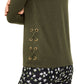 Blusa feminina de malha waffle Michael Kors, verde, tamanho médio