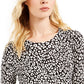 Suéter feminino com estampa de gato Michael Michael Kors, tamanho grande, tamanho regular e pequeno, branco