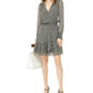 Vestido envelope falso com estampa floral feminino Michael Kors Regular e Petite, preto, tamanho P