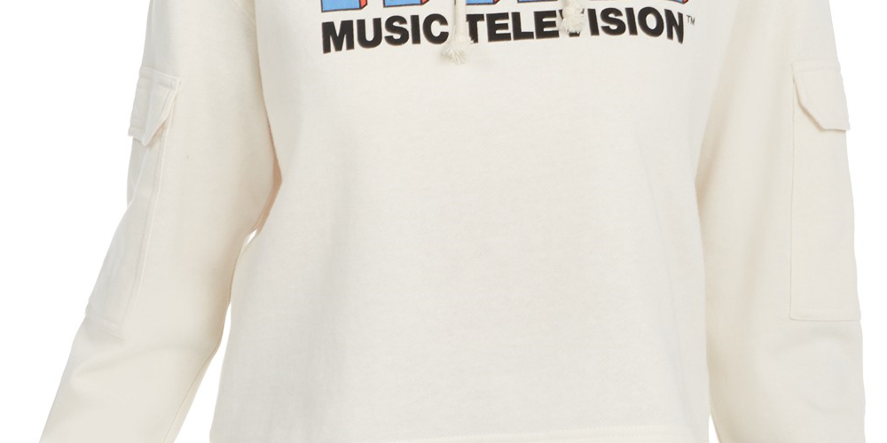 Moletom com capuz gráfico MTV Freeze 24-7 Juniors, bege, tamanho pequeno