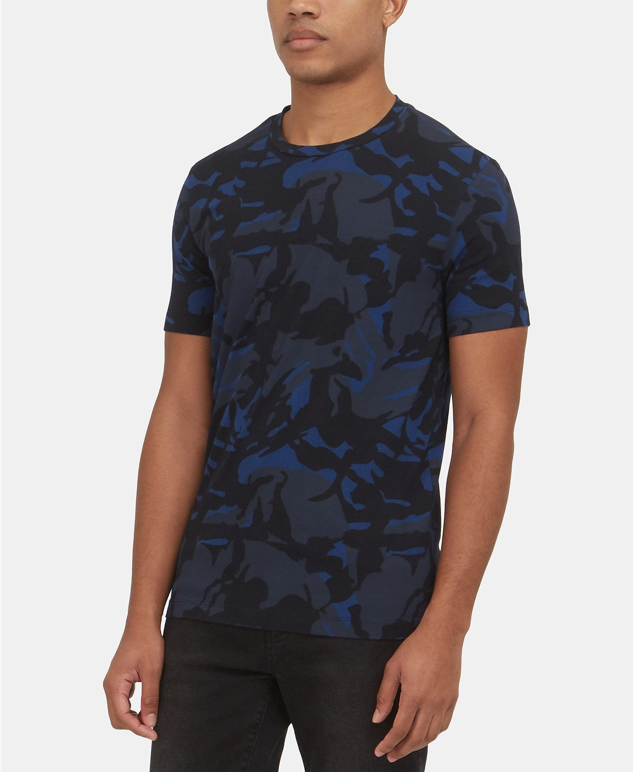 Camiseta camuflada masculina Kenneth Cole York, azul, tamanho grande